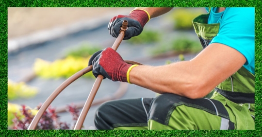 setting up irrigation system